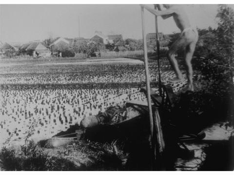 Moulin à homme pour l'arrosage des rizières (C)